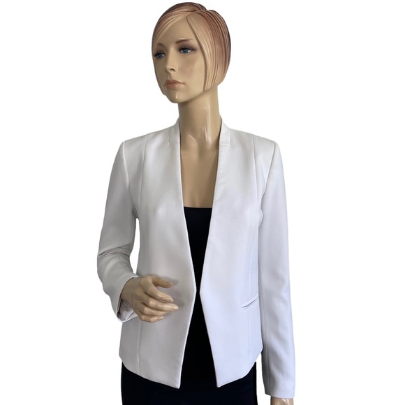 AX Armani Exchange Women's White Open Front Blazer